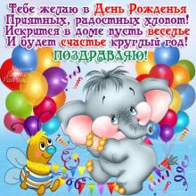 поздравительная открытка детские с днем рождения - открытка воздушные шары детская