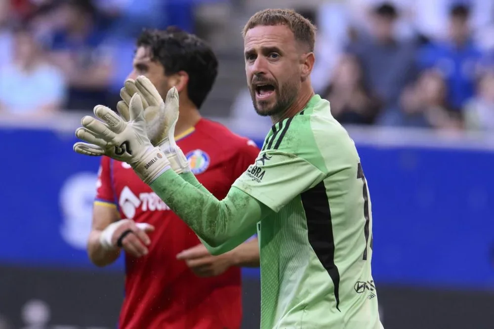 Aarón Escandell, durante el partido ante el Getafe